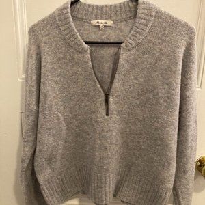 Madewell quarter zip alpaca sweater